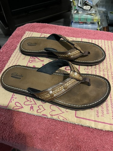 Sandali donna Clarks Fenner Nerice infradito miele sintetico taglia 10