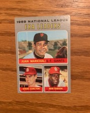 1970 Topps - #67 NL ERA Leaders Juan Marichal Steve Carlton Bob Gibson 