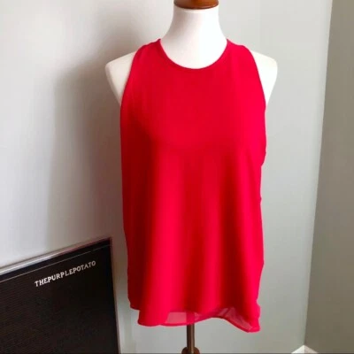 Camiseta sin mangas Adrienne Vittadini para mujer talla S rosa fluida en capas nueva con etiquetas Foto 1 de 4