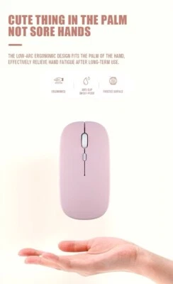Macaron Rechargeable Wireless Bluetooth Mouse 2.4G Usb Mice For Tablet Laptop PC - Image 1 of 4