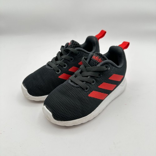 Scarpe sneakers Adidas bambino taglia 6K nere rosse mesh traspiranti casual