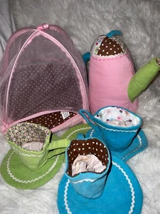 Keramikscheune Kinder Teekanne Set Tassen Untertassen Picknick Abdeckung dreier Tassen A3 - Bild 1 von 9