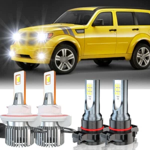 9008+5202/2504 LED Combo Headlight Hi-Low Beam Fog Light Bulbs white 6000K - Picture 1 of 13