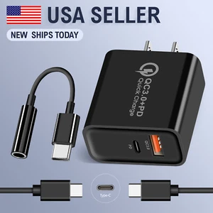 For Samsung S24 S23 S22 S21 S20 USB-C to 3.5mm Aux Jack Adapter Earphone Cable - Picture 1 of 23
