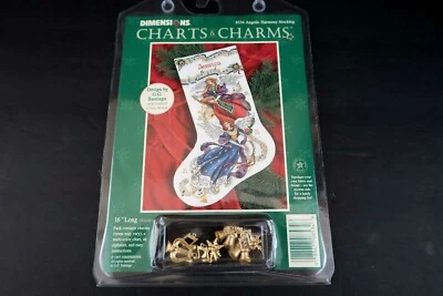 Dimensions Charts & Charms 8534 Angelic Harmony Cross Stitch Stocking Santiago - Image 1 of 4