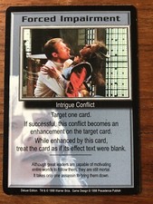 FORCED IMPAIRMENT DELUXE EDITION BABYLON 5 CCG RARE CARD NEAR MINT NEVER PLAYED