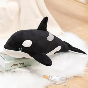Whale Black 16 Inch Stuffed Animal Plush Toys Toddler Fluffy Dolls Kids Gifts - Picture 1 of 6