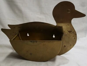 MACETA DE BOLSILLO DE PARED DE LATÓN MACIZO VINTAGE - Forma de pato HECHA EN LA INDIA 822 - Imagen 1 de 9