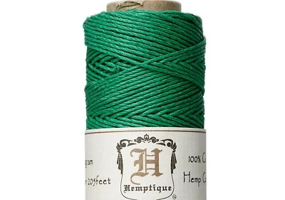 Cuerda, cáñamo, carrete de 205 pies verde pulido 1 mm de diámetro 3 capas con prueba de 20 lb  Foto 1 de 2