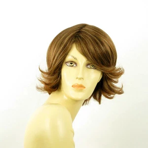 Perruque femme courte Châtain Cuivré Méché Blond Clair EDWIGE 6BT27B - Picture 1 of 9