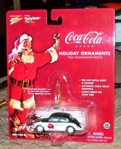 Johnny Lightning WHITE LIGHTNING CHASE Coca-Cola Holiday Ornament '66 VW Beetle - Picture 1 of 6