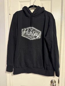 Sudadera con Capucha Hurley Para Hombre Extra Grande Bordado Logo Pullover Negro De Colección Y2K - Imagen 1 de 10