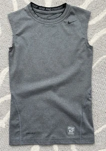 Nike Pro grau Combat Compression ärmelloses Dri Fit Shirt Jugend Jungen Größe Small - Bild 1 von 4