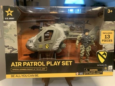 Helicóptero de Patrulla Aérea del Ejército de los Estados Unidos con licencia oficial Posable Soldado Figura Juego Foto 1 de 4