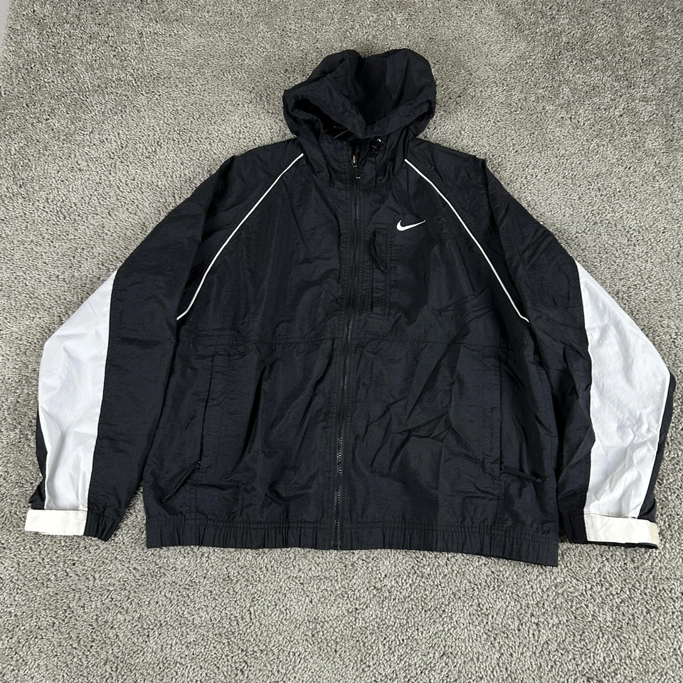 Chaqueta cortavientos vintage Nike para mujer mediana con capucha cremallera completa Swoosh años 90 Foto 1 de 4