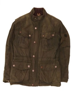 TIMBERLAND Mens Waxed Cotton Jacket UK 36 Small Green Cotton CG01 - Picture 1 of 5