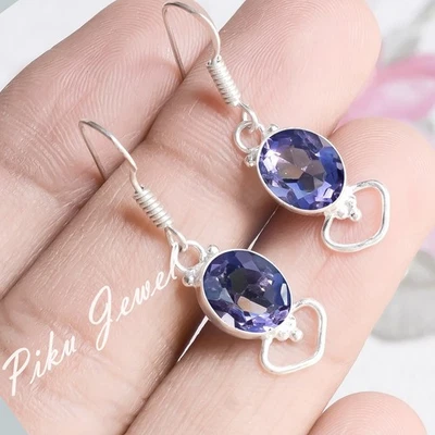 Orecchini in argento sterling 925 con pietra preziosa ametista sfaccettata... - Immagine 1 di 4