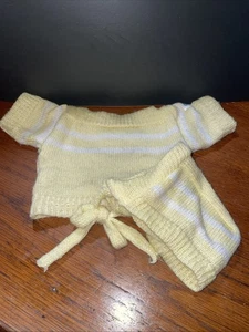 Cabbage Patch Kinder Strick gelb Oberteil Pullover mit Mütze CPK - Bild 1 von 9