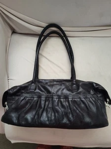 Hobo International Handbag Black Distressed Look 16"×6"×4.5" Rectangular - Picture 1 of 19