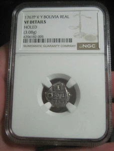1767 V-Y (BOLIVIA) 1 REAL COB --NGC-- - Picture 1 of 4