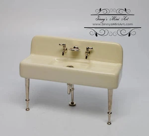 1:12 Dollhouse Miniature Porcelain Kitchen Sink/ Miniature Furniture Kit AZ L00 - Picture 1 of 5