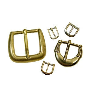 Assorted Brass & Gold-Plated Metal Alloy Heel Bar Belt Buckles Replacement Parts - Picture 1 of 3