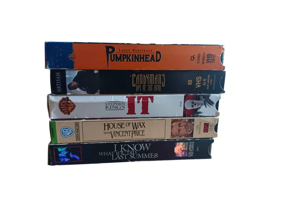 VHS horror lot -5 Movies. Pumpkinhead, Candyman, It, House of Wax - Image 1 of 4