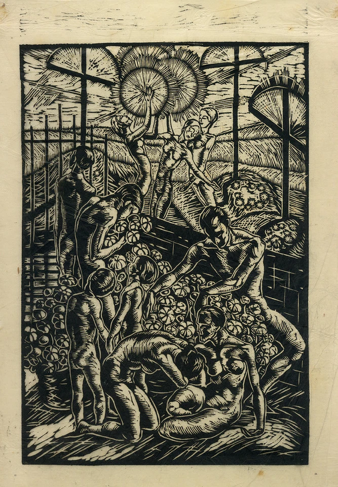 Expressionistische Akte - Prächtiger Holzschnitt - Bild 1 von 1