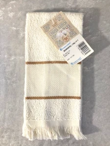 NEW Charles Craft Cross Stitch Fingertip Towel Ecru/Tan Border 14 Count Cotton - Picture 1 of 3