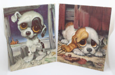Vintage Gig Big Sad Eyes Dog Pity Puppy Picture Art Print Border Collie Hound
