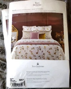 Yves Delorme Eclats Made in France Luxury Pillow Cases PAIR 100% Organic Cotton - Picture 1 of 6