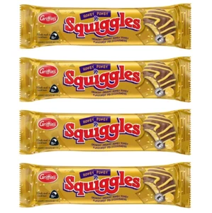 908852 4 X 215G PACKET GRIFFINS SQUIGGLES HOKEY POKEY CHOC BISCUITS NEW ZEALAND - Picture 1 of 2