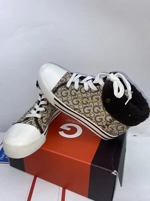 ZAPATOS DEPORTIVOS Guess SIGNATURE Logo High Top Plegables Leighna Natural Para Mujer’s 8M Foto 1 de 4
