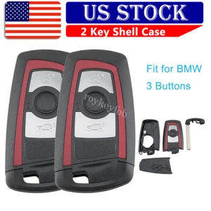 2 for BMW 5 Series 520 525 530 535 Etc Car Remote Key Fob Shell Case Uncut Blade - Foto 1 di 10
