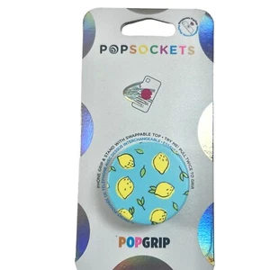 PopSockets Be My Zest Lemons PopSocket Phone Grip Stand Yellow Blue - Picture 1 of 6