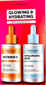 Provence Beauty Dewy Skin Serum Set Vitamin C & Hyaluronic Acid Serum 2 fl.oz ea - Picture 1 of 4