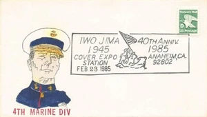Postal Cover: Iwo Jima 40th Anniversary, 4th Marine Div., 2-23-1985 - Picture 1 of 2
