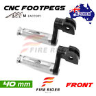 For Bmw K1300r / S 09-15 14 13 12 Cnc Front Foot Pegs Shinobi 40Mm Extend Silver