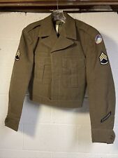 1946 US Army Ike Jacket Uniform Wool OD 36R Dress Patches Japan Rank Overseas