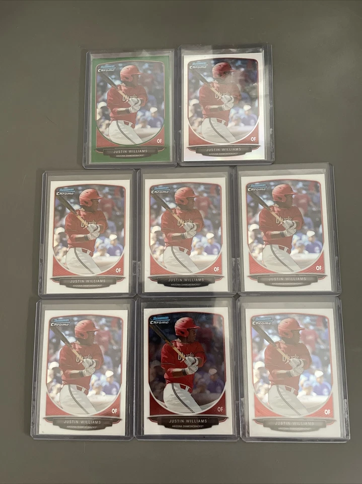 Justin Williams 2013 Bowman Chrome Green Refractor #/75 + Base Ref + 6 Base 🔥💥 - Image 1 of 2