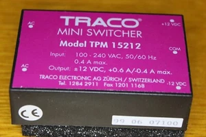 DC-Schalt Netzteil TRACO TPM 15212 Eingang 115-230VAC Ausgang .+-12V 0,65/0,4A - Imagen 1 de 1