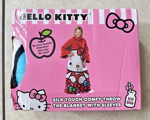HELLO KITTY SILK TOUCH COMFY THROW BLANKET WITH SLEEVES - KID SIZE - Picture 1 of 4