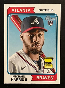 2023 Topps Heritage Michael Harris lll radiocontrol #30 Atlanta Braves Novato Copa de Oro - Imagen 1 de 2