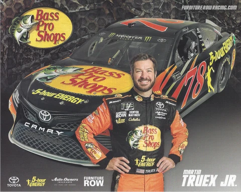 2018 MARTIN TRUEX JR "BASS PRO SHOPS" #78 NASCAR MONSTER ENERGY CUP POSTCARD Cover