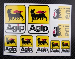 Agip Eni decalcomanie sponsor 4,7x6,3"" foglio 9 adesivi per aprilia ducati Laminato - Foto 1 di 2