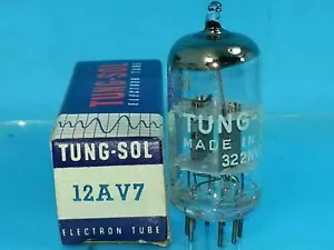 TUNG SOL 12AV7 VACUUM TUBE SINGLE NOS NIB MINT BRAND NEW IN ORIGINAL BOX - Picture 1 of 1