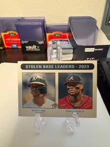 Ruiz/Acuna 2024 Topps Heritage Stolen Base Leaders White Border MLB - Picture 1 of 2