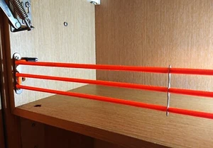 ORANGE TOPPLEGUARD OVERHEAD LOCKER ELASTIC SAFETY SYSTEM CAMPER CARAVAN M/HOME - Picture 1 of 13