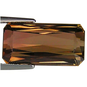 Piedra preciosa turmalina marrón natural de 10,26 quilates corte esmeralda color marrón - Imagen 1 de 4