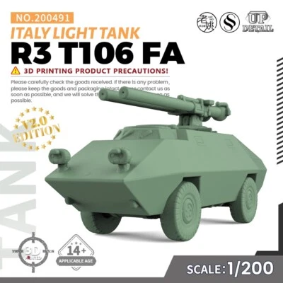 MRY-SFW 1/200 Military Model Kit Italy R3 T106 FA Light Tank - Image 1 of 4